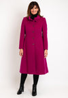 Christina Felix Wool Cashmere Folded Collar Long Coat, Raspberry
