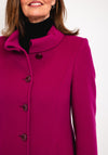 Christina Felix Wool Cashmere Folded Collar Long Coat, Raspberry