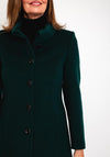Christina Felix Wool Cashmere Folded Collar Long Coat, Forest Green