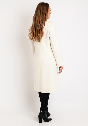 Christina Felix Wool Cashmere Blend Shawl Collar Coat, Winter White