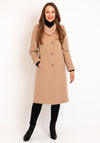 Christina Felix Wool Cashmere Blend Shawl Collar Long Coat, Camel