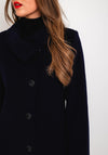 Christina Felix Wool Cashmere Blend Shawl Collar Long Coat, Navy