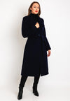 Christina Felix Belted Waist Wool Cashmere Blend Long Coat, Ink