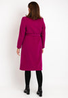 Christina Felix Belted Waist Wool Cashmere Blend Long Coat, Raspberry
