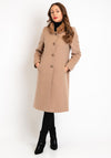 Christina Felix Faux Fur Collar Wool Long Coat, Camel