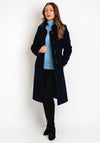 Christina Felix Faux Fur Collar Wool Long Coat, Ink