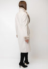 Christina Felix Soft Touch Faux Fur Trim Coat, Stone Beige