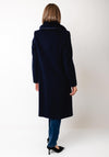 Christina Felix Faux Fur Collar Wool Cashmere Coat, Navy
