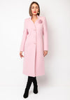 Christina Felix Corsage Wool Cashmere Blend Coat, Pink