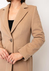 Christina Felix Wool Rich Tailored Coat, Camel Beige