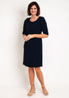 Christina Felix Rhinestone Detail Pencil Knee Length Dress, Navy