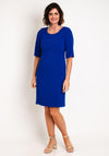 Christina Felix Rhinestone Detail Pencil Knee Length Dress, Royal Blue