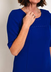 Christina Felix Rhinestone Detail Pencil Knee Length Dress, Royal Blue
