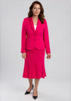 Christina Felix Single Breasted Short Tailored Blazer, Raspberry