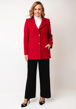 Christina Felix Short Wool Coat, Red