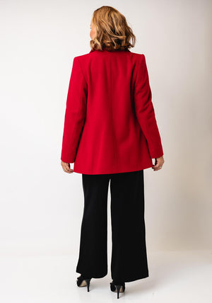 Christina Felix Short Wool Coat, Red