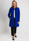 Christina Felix High Neck Longline Jacket, Royal Blue