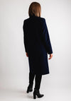 Christina Felix Notch Collar Wool Cashmere Blend Long Coat, Navy