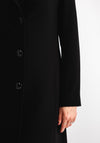 Christina Felix Classic Tailored Buttoned Long Coat, Black