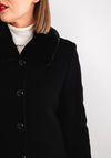 Christina Felix Faux Fur Collar Wool Cashmere Coat, Black