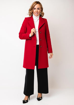 Christina Felix Wool Cashmere Blend Coat, Red