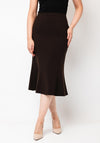 Christina Felix Flare Trim Pencil Skirt, Brown