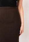 Christina Felix Flare Trim Pencil Skirt, Brown