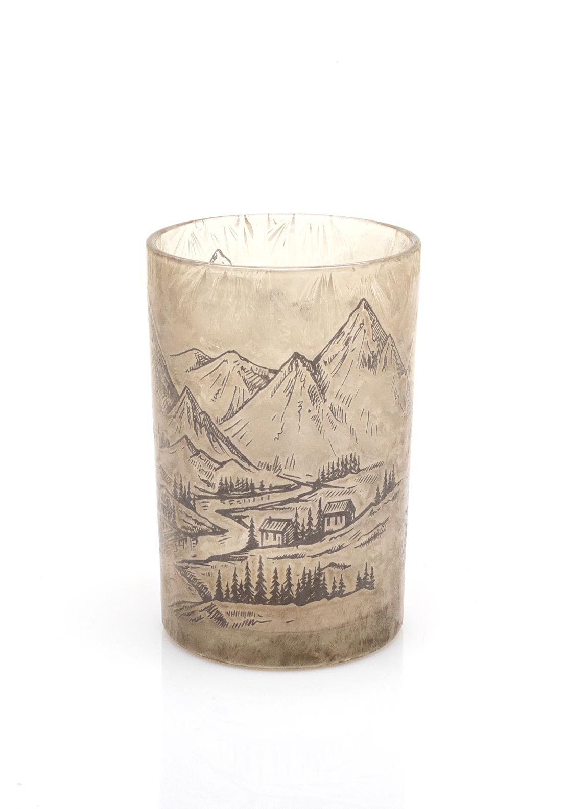 Small Alpine Village Hurricane Candle Holder