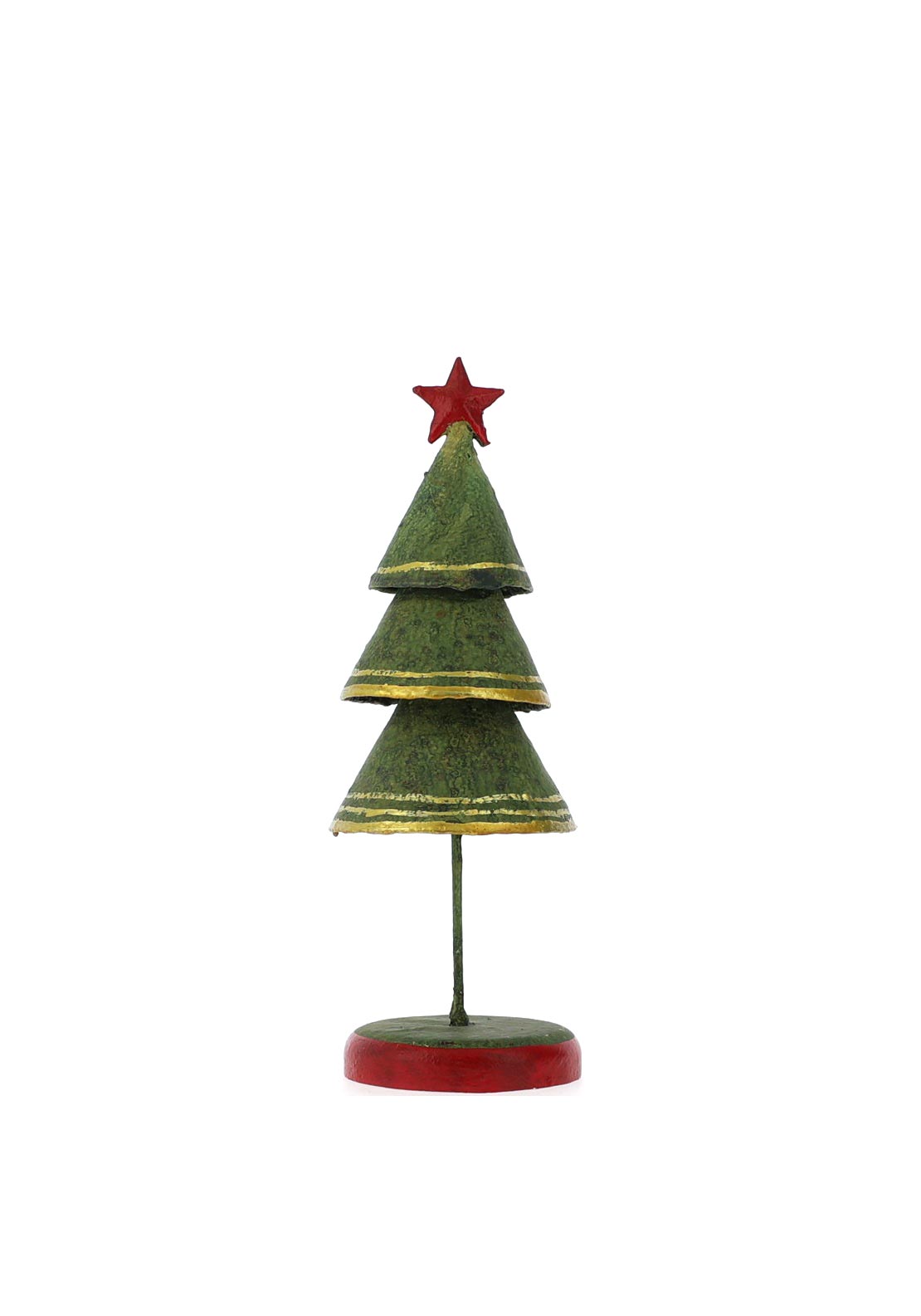 Paper Mache Christmas Tree Ornament, Green