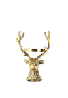 Brass Reindeer Antler Pillar Candle Holder, Gold