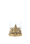 Reindeer Small Glass Candle Holder, Gold