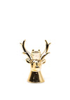 Porcelain Reindeer Dinner Candle Holder, Gold
