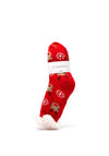 Serafina Collection Reindeer Long Fleece Socks, Red