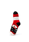 Serafina Collection Santa Long Fleece Socks, Red & Black