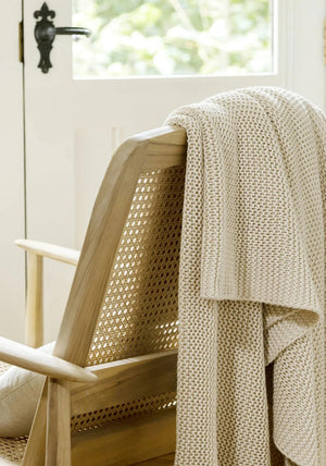 Christy Oslo 140x180cm Chunky Throw, Cream