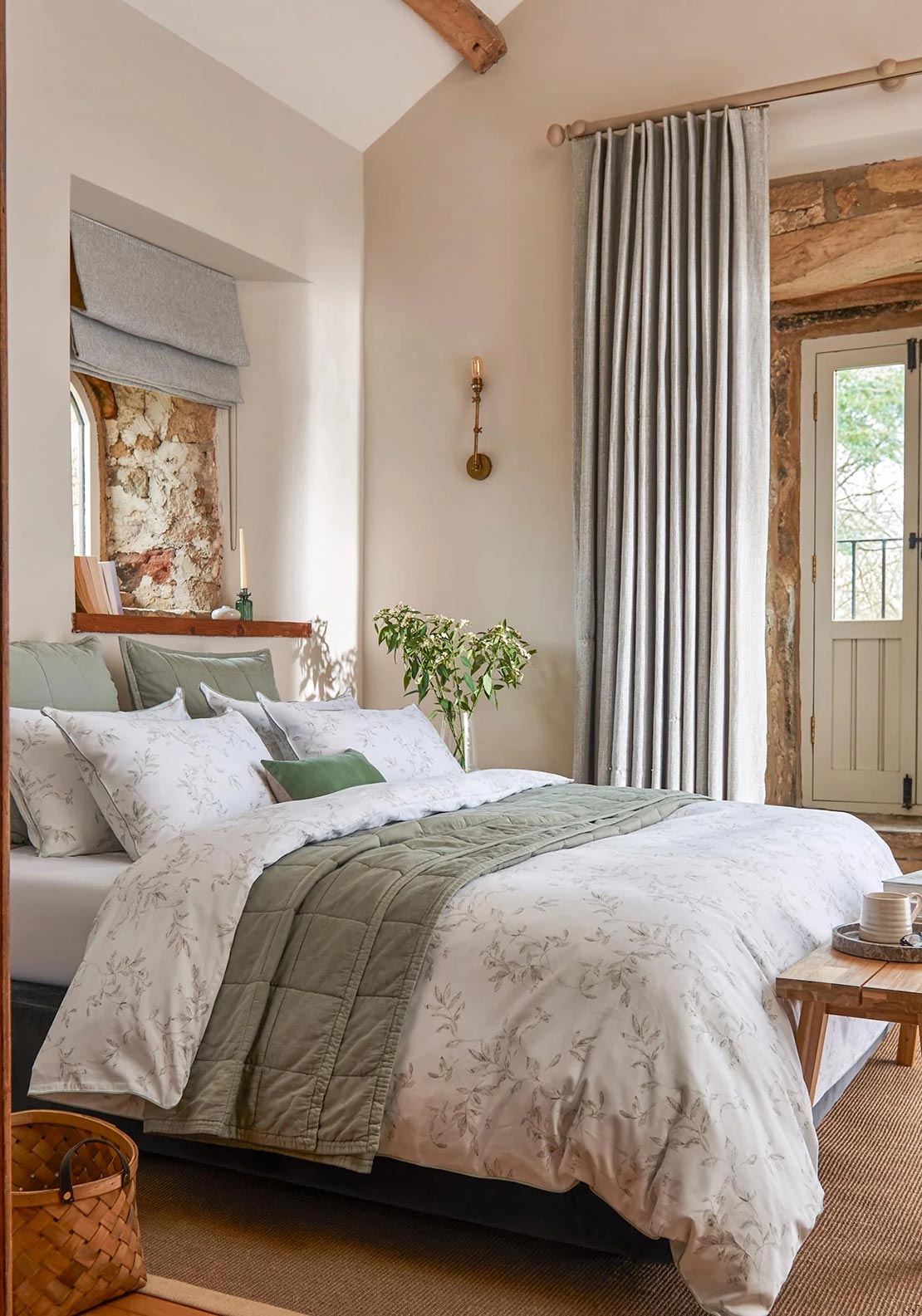 Christy Dunham Leafy Woodlands Duvet Cover Set, Cream & Sage