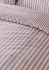 Catherine Lansfield Brushed Stripe Duvet Cover Set, Blush
