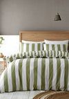 Catherine Lansfield Cove Stripe Duvet Cover Set, Green