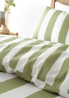 Catherine Lansfield Cove Stripe Duvet Cover Set, Green