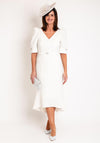Claudia C Amsterdam Dip Hem Midi Dress, Off-White