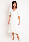 Claudia C Amsterdam Dip Hem Midi Dress, Off-White