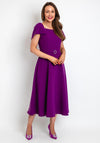 Claudia C Catalina Short Cape Sleeve A-Line Dress, Violet