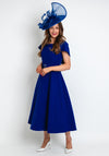 Claudia C Catalina Short Cape Sleeve A-Line Dress, Royal Blue