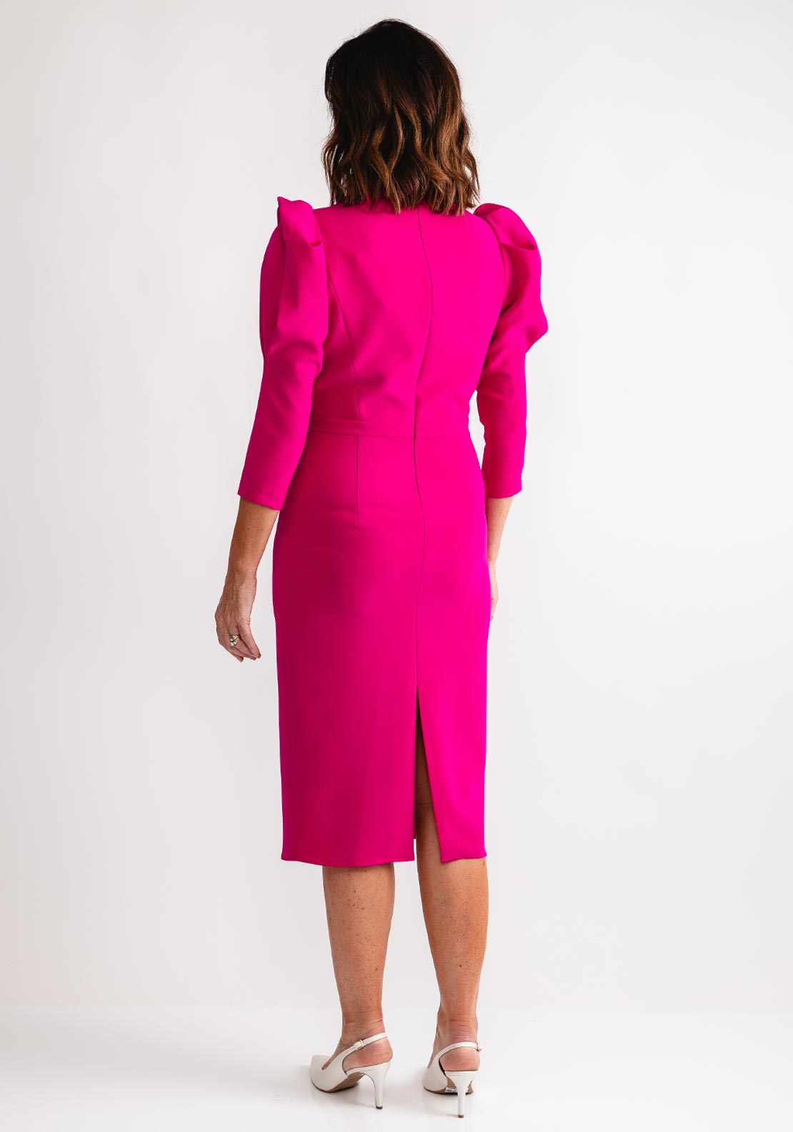 open lace back dress Dusky Pink Short Sleeve Ruched Front Side Tie Bodycon Pencil Dress – Pretty  Kitty Fashion main image 0