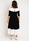 Claudia C Diana Off Shoulder A-line Midi Dress, Black & White