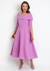 Claudia C Lambrusco Boat Neckline Dress, Pink Lavender