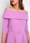Claudia C Lambrusco Boat Neckline Dress, Pink Lavender