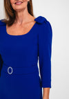 Claudia C Maxima Embellished Belted Waist Midi Dress, Royal Blue