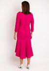 Claudia C Maxima Embellished Belted Wasit Midi Dress, Fuchsia