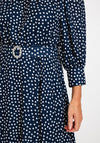 Claudia C Sofia Puff Sleeve Polka Dot Maxi Dress, Navy